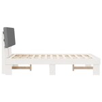 vidaXL Cadre de lit avec tête de lit rembourrée Gris clair