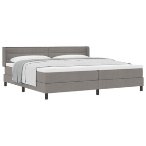 vidaXL Lit à ressorts avec matelas Taupe 200 x 200 cm Polyester