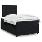 vidaXL Sommier à lattes de lit avec matelas Noir 120x200 cm Velours