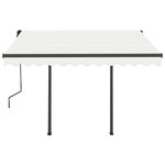 vidaXL Auvent rétractable automatique et poteaux 3x2 5 m Crème