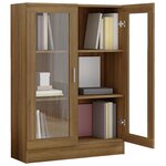 vidaXL Armoire à vitrine Chêne brun 82 5x30 5x115cm Bois d'ingénierie