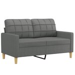 vidaXL Ensemble de canapés 3 Pièces avec coussins Gris foncé Tissu