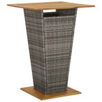 vidaXL Ensemble de bar de jardin 5 Pièces avec coussins gris poly rotin