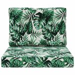 vidaXL Coussin de canapé d'extérieur 2 Pièces Motif feuille Polyester