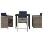 vidaXL Ensemble de salle à manger de jardin 5 pièces avec coussins Gris Poly Rattan