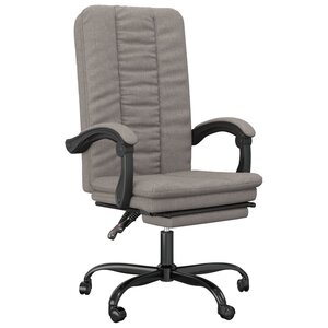vidaXL Fauteuil inclinable de bureau Taupe Tissu