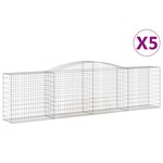 vidaXL Paniers à gabions arqués 5 Pièces 400x50x100/120 cm Fer galvanisé
