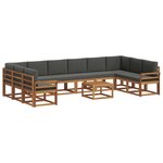 vidaXL Ensemble de canapés d'extérieur 11 pc Naturel et Anthracite