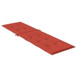 vidaXL Coussin de chaise longue rouge mélangé (75+105)x50x3 cm tissu