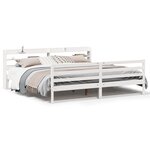 vidaXL Cadre de lit et tête de lit blanc 200x200 cm bois de pin massif