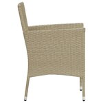 vidaXL Ensemble à manger de jardin et coussins 5 Pièces Poly rotin Beige
