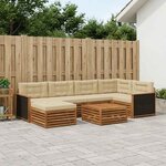 vidaXL Ensemble de canapés d'extérieur 7 pc Naturel et Beige