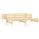 vidaXL Lit coulissant 2x(90x200) cm Bois de pin massif