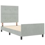vidaXL Cadre de lit avec tête de lit Gris clair 80 x 200 cm Velours