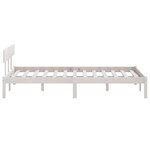 vidaXL Cadre de lit sans matelas blanc bois massif