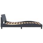 vidaXL Cadre de lit Dover gris foncé 137x190 cm velours