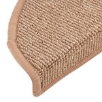 vidaXL Tapis de marches d'escalier 15 Pièces Marron foncé 56x17x3 cm