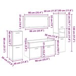 vidaXL Ensemble de mobilier de salle de bain 4 Pièces Chêne noir