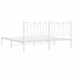 vidaXL Cadre de lit métal sans matelas et tête de lit blanc 183x213 cm