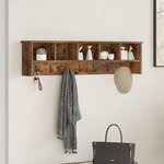 vidaXL Porte-manteau mural avec étagère Chêne fumé 100 x 16 x 26 cm