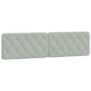 vidaXL Coussin de tête de lit gris clair 193 cm velours