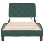 vidaXL Cadre de lit avec LED sans matelas vert foncé 90x190 cm velours