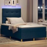 vidaXL Lit à ressort LED avec matelas Bleu 120 x 190 cm tissu