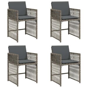 vidaXL Chaises de jardin avec coussins lot de 4 gris résine tressée