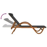 vidaXL Chaise longue avec coussin gris textilène/bois massif peuplier