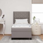 vidaXL Lit à ressorts avec matelas Taupe 90 x 200 cm tissu