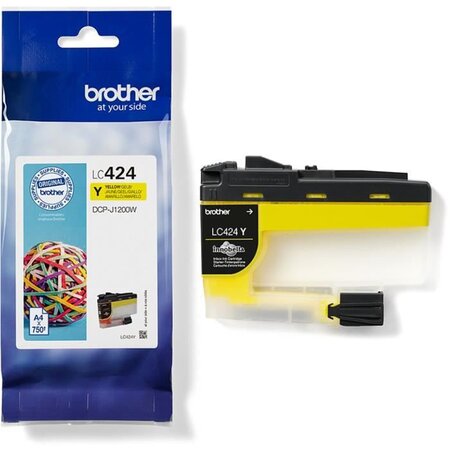 BROTHER - Cartouche d'encre LC424Y - Jaune haute capacité de 750 pages - Pour DCP-J1200W