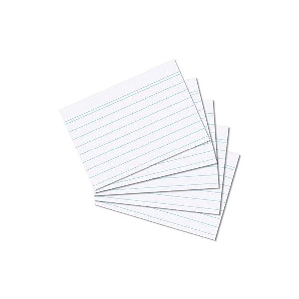 Lot de 100 Fiches bristol 170g format A8 ligné Blanc x 10 HERLITZ