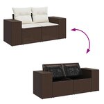 vidaXL Salon de jardin avec coussins 5 Pièces marron résine tressée