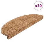vidaXL Tapis d'escalier 30 pièces 65 x 21 x 4 cm Beige Demi-rond Grand