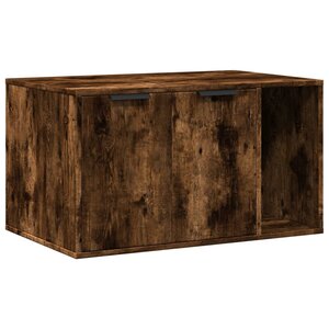 vidaXL Meuble de bac à litière pour chat chêne fumé bois d'ingénierie