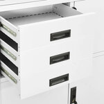 Armoire de bureau en acier design contemporain avec 3 étagères réglables 90 x 40 x 180 cm en acier blanc 02_0046911