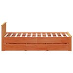 vidaXL Cadre de lit sans matelas avec tête de lit brun cire 120x200 cm