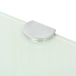 vidaXL Étagères d'angle 2 Pièces et supports chromés Verre Blanc 45x45 cm