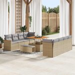 vidaXL Ensemble de canapé de jardin 11 Pièces Beige polyrotin