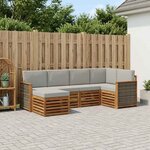 vidaXL Ensemble de canapés d'extérieur 5 pc Naturel et gris clair
