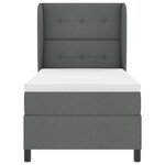 vidaXL Lit à ressorts avec matelas Gris foncé 100 x 200 cm tissu