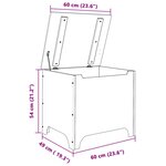 vidaXL Boîte de rangement avec couvercle RANA blanc bois massif de pin