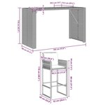 vidaXL Ensemble de bar de jardin 7 Pièces avec coussins gris poly rotin