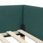 vidaXL Cadre de lit d'angle Vert foncé 90 x 190 cm tissu