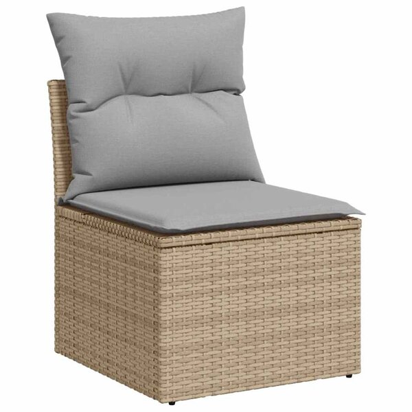 vidaXL Ensemble de canapé de jardin Manuel 7 Pièces Beige  Gris clair