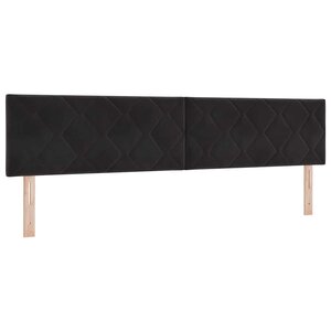 vidaXL Tête de lit en velours avec un design en blocs diamant de - Noir - 200 cm