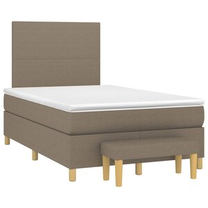 vidaXL Sommier à lattes de lit avec matelas taupe 120x190 cm tissu