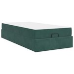 vidaXL Cadre de lit avec matelas Vert foncé 90 x 200 cm Velours