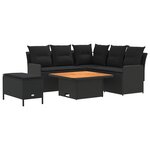 vidaXL Ensembles de meubles avec oreiller 5 Pièces Noir Rotin PE