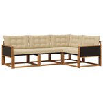 vidaXL Ensemble de canapés d'extérieur 4 pc Naturel et Beige